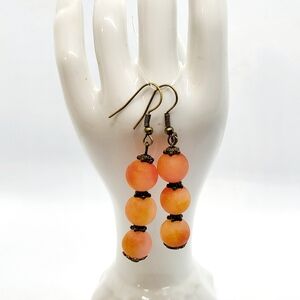Frosted melon summer earrings